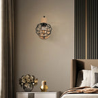 Iron Wood Wall Lamp Shade: Nordic Indoor Sconce for Bedroom, Living Room, Restaurant