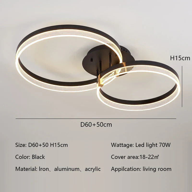 Modern Minimalism Round Ring Ceiling Lamp LED Lighting Fixture