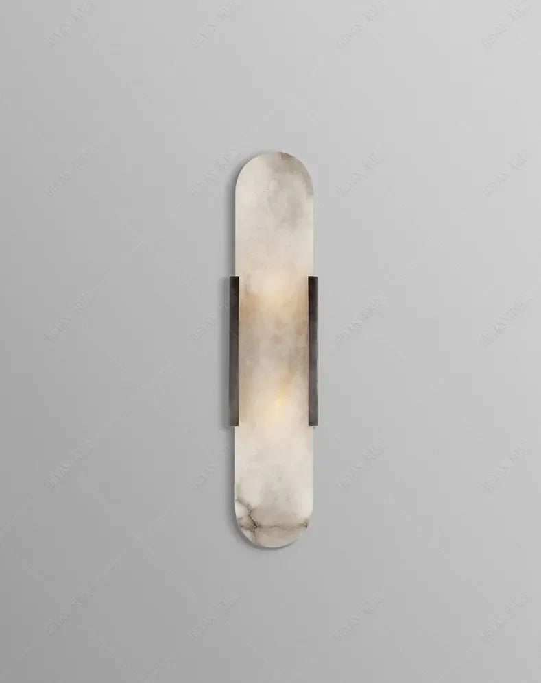 Suspended Linear Marble Chandelier: Modern Alabaster Circular Pendant Light