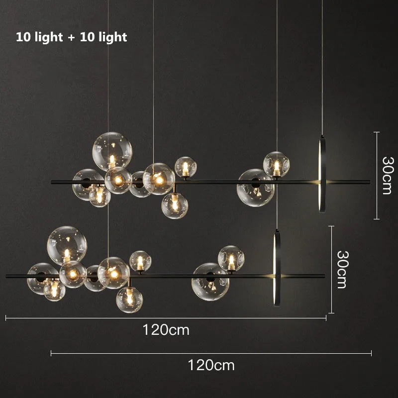 Glass Ball G9 LED Chandelier: Modern Minimalist Nordic Design