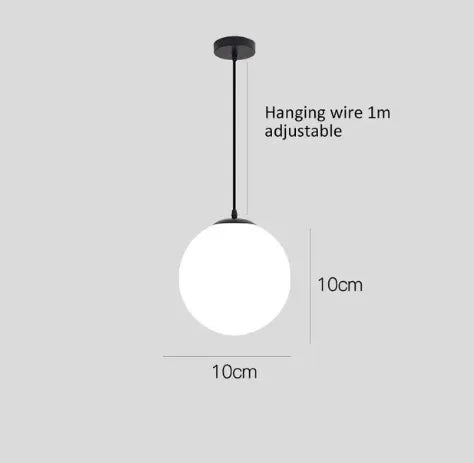 Nordic Glass Pendant Lights - White Ball Hanging Lamps for Home Decor