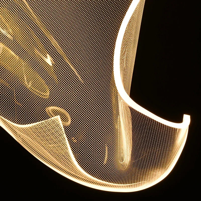 Rotating LED Chandelier: Modern Dining Room & Living Room Hanging Lamp