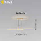 Adjustable LED Pendant Light in Black/Gold for Office Dining Living Room