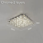 Crystal Ceiling Lamp: Modern Minimalist Indoor LED Lighting for Living Room, Dining & Bedroom