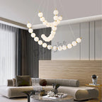 Modern LED Copper Ceiling Chandelier White Ball Pendant Light Fixtures