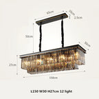 Retro Gold Black Metal LED Crystal Pendant Chandelier Loft Hanging Light