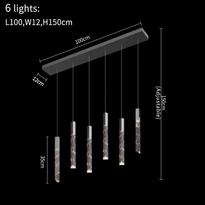 Crystal LED Chandelier: Modern Luxury Staircase & Living Room Hanging Lamp