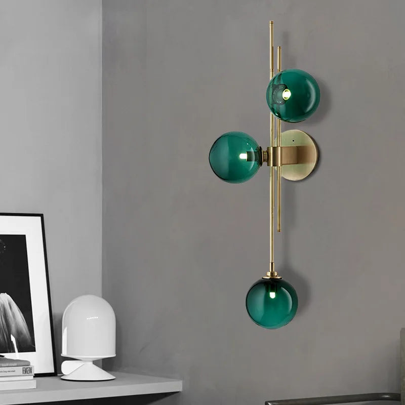 Modern Glass Ball Wall Lamp for Living Room, Study, Bedside, Loft, Bathroom