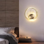 Circle Glass Wall Light: Nordic Crystal Bedside Lamp for Designer House Decor