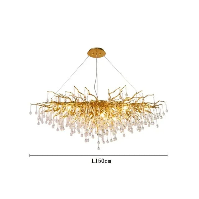 Gold Chandelier Glass Pendant Lamp for Home Decor - Modern Luxury Lighting
