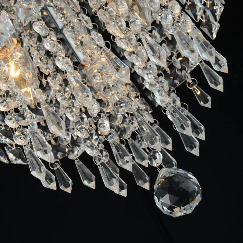Crystal Led Chandelier: Small Luxury Gold/Silver Ceiling Light for Home Living Room Hallway
