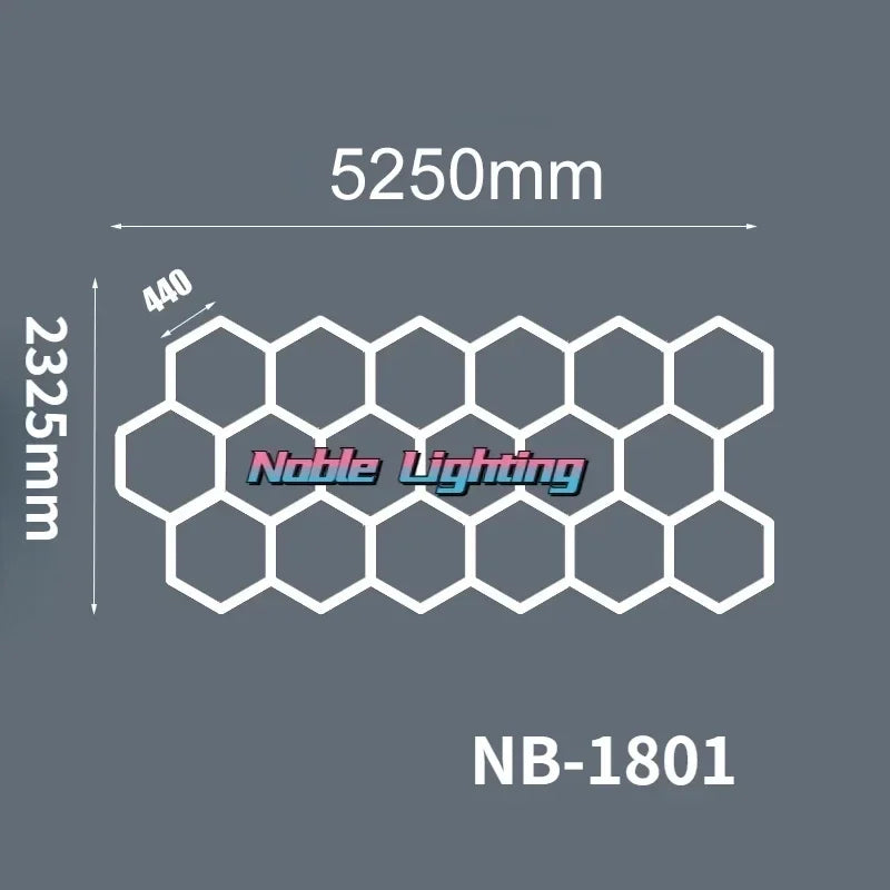 Hexagon LED Ceiling Light for Barbershop and Garage Hair Salon