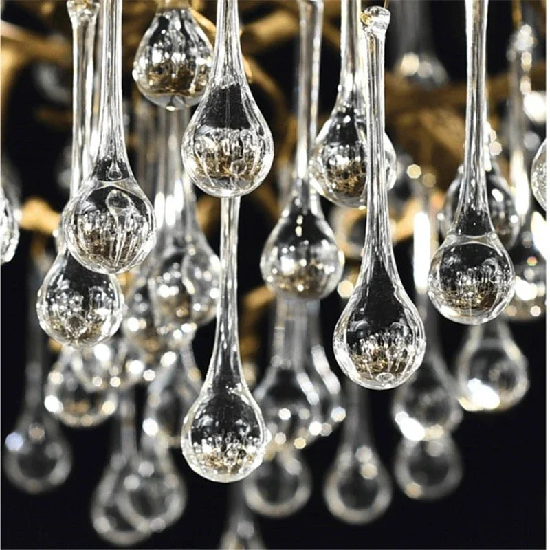 Gold Crystal Chandelier: Modern LED Luxury Lighting for Living Room Villa