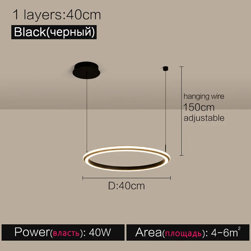 Modern Luxury Ring Chandelier for Living Room, Bedroom, and Restaurant