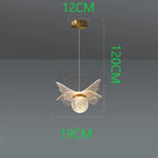 Butterfly LED Chandelier Copper Pendant Light for Bedroom Living Room Decoration