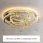 Modern Crystal LED Pendant Lights Dimmable Chrome Foyer Lumnarias