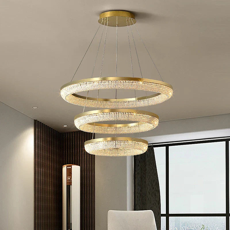 Nordic Crystal LED Ceiling Chandelier for Dining Room Kitchen Living Room