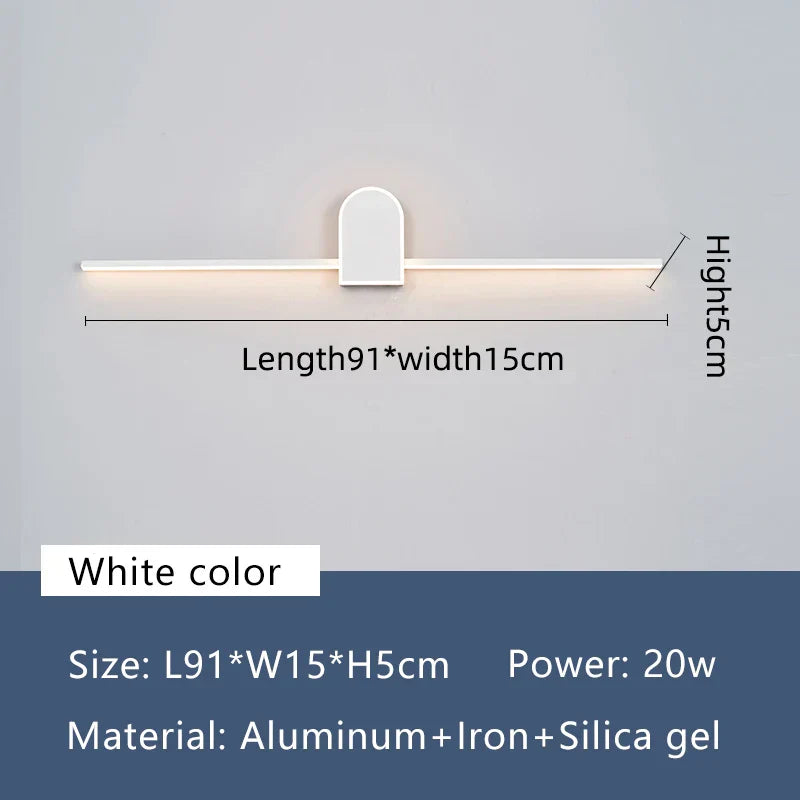 Nordic LED Mirror Light by - Modern Black/White Wall Sconce for Bathroom Mirror