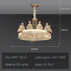 Luxe Crystal Ceiling Chandelier - Elegant Home Decor Hanging Light for Living Room