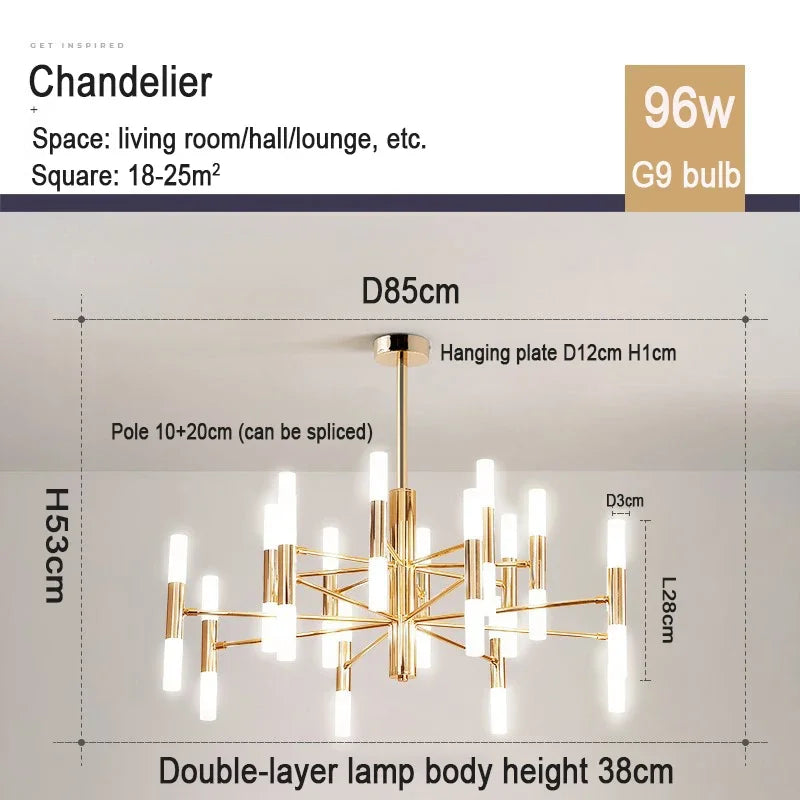 Nordic Chandeliers: Modern Living & Dining Room Pendant Lighting Fixtures