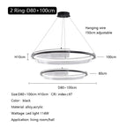 Nordic Minimalism Ring LED Chandelier Acrylic Circle Pendant Light Fixture