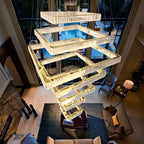 Crystal Chandelier Stair Pendant Lamp Living Room Pendant Lights Interior Lighting