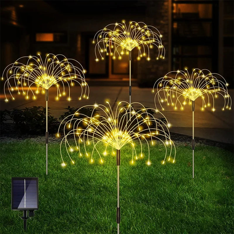 Solar Firework Fairy Lights Outdoor Decoration for Garden, Patio, Party