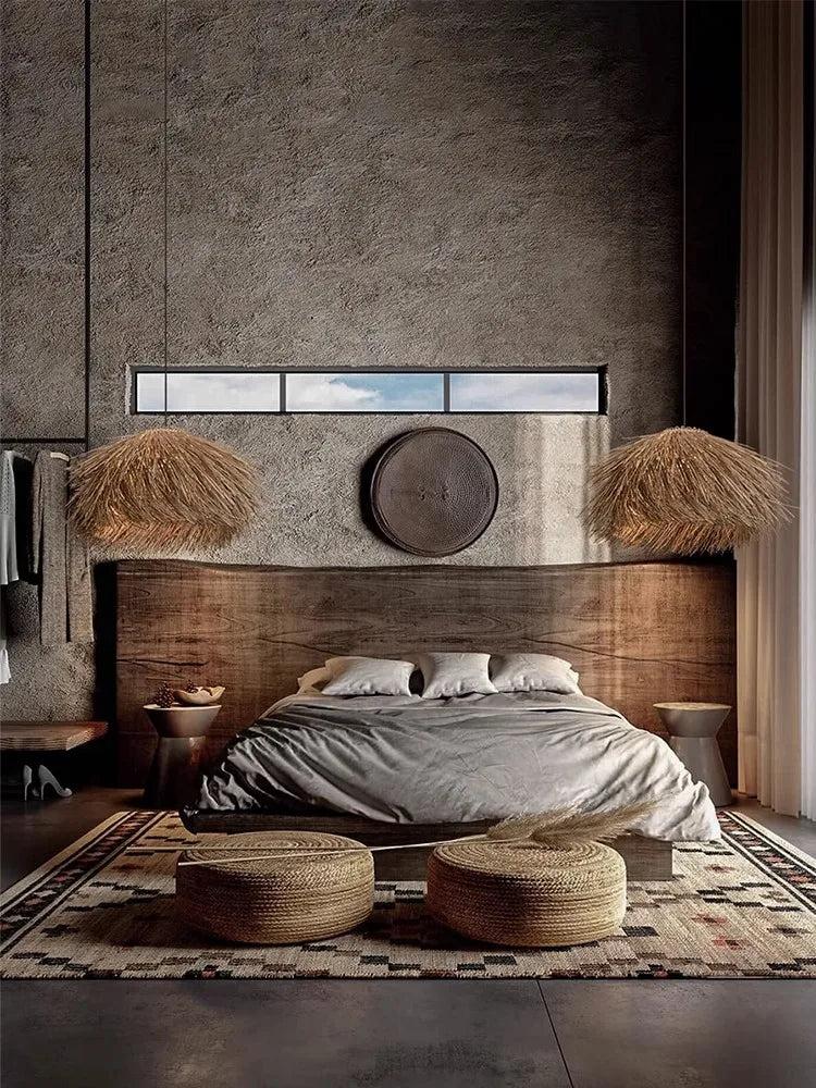 Wabi Sabi Rattan Pendant Lights: Nordic Retro Style for Home, Restaurant, Bar & Bedroom