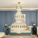 Light Luxury Crystal Chandelier: Postmodern Elegance for Hotels, Villas, and Duplexes