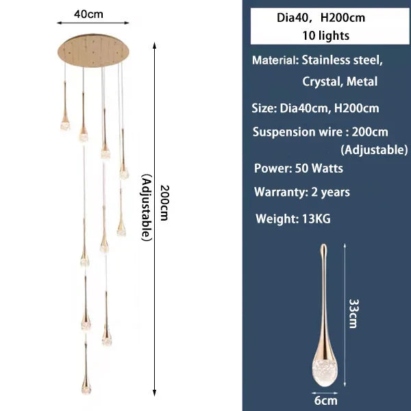 Crystal Staircase Chandelier for Luxe Home Decor