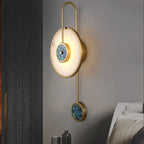 Retro Marble Round Wall Lamp: Minimalist LED Indoor Lighting for Living Room, Bedroom, Study