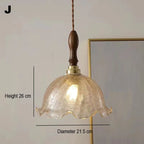 Nordic Wooden Glass Pendant Chandelier for Bedroom Living Dining Room