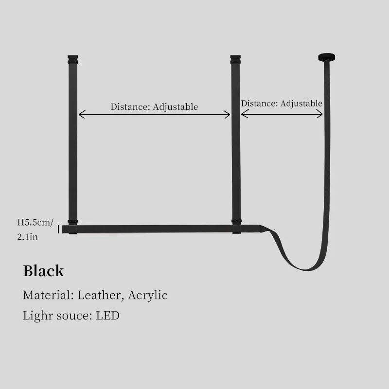 Leather Belt Chandelier Pendant Light for Modern Minimalist Home Decor