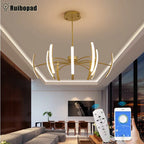 Modern LED Ceiling Chandelier with Remote Control for Living Room - Bedroom Lighting