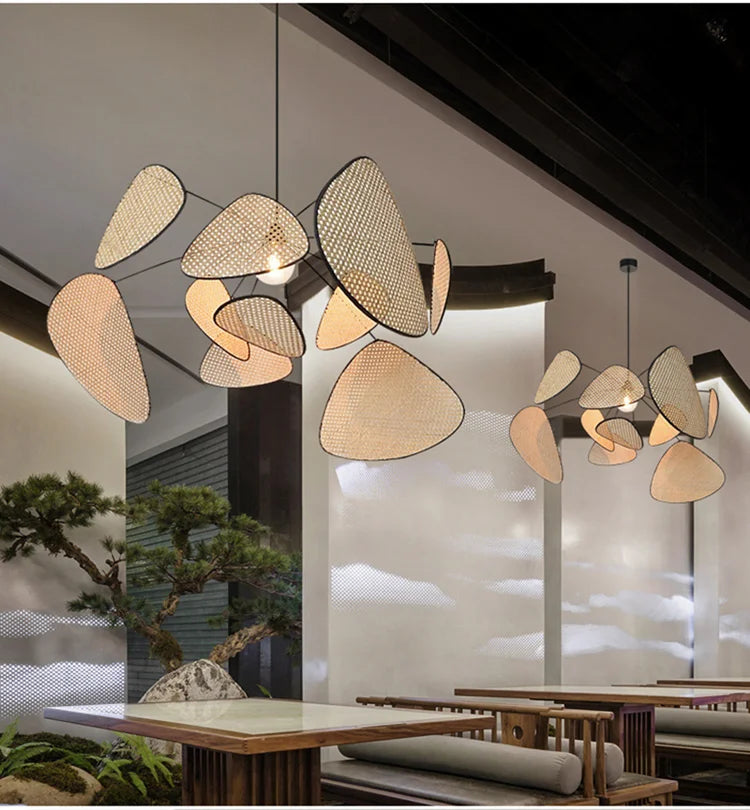 Nordic Bamboo Leaf Chandelier for Living Room and Kitchen