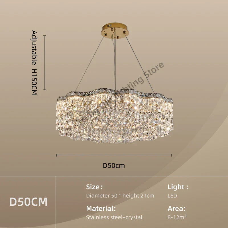 Crystal Chandelier Pendant Light, Elegant Hanging Lamp Fixture