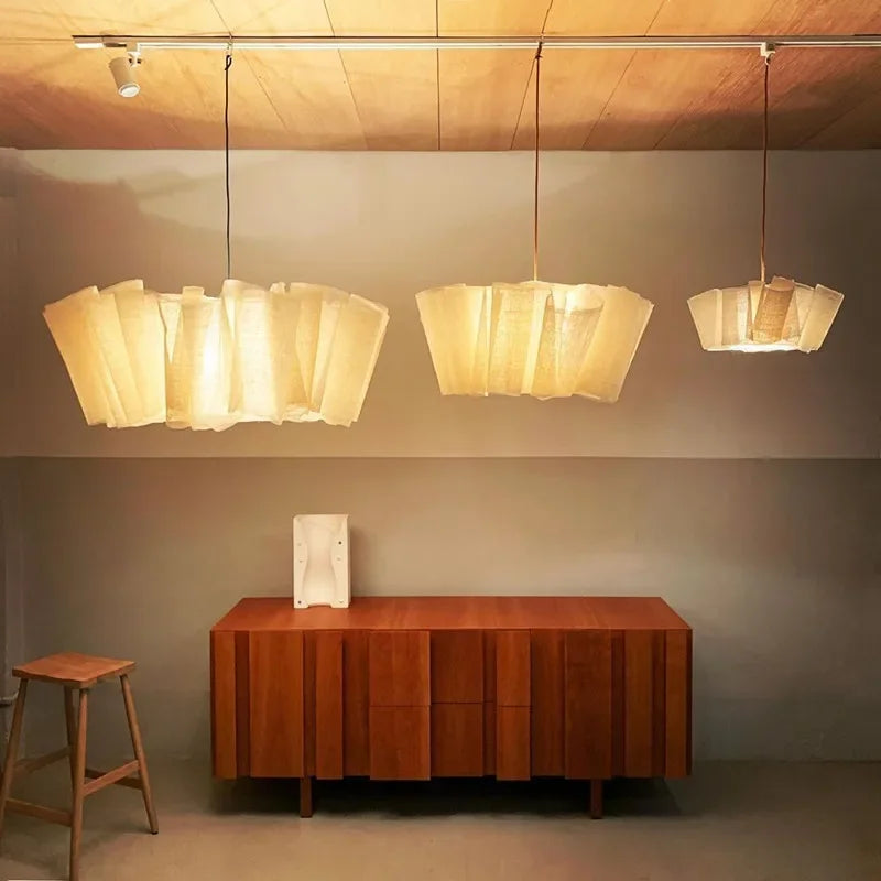 Nordic Fabric Ceiling Chandelier - Handmade Wabi Sabi Vintage Bedroom Pendant Lights