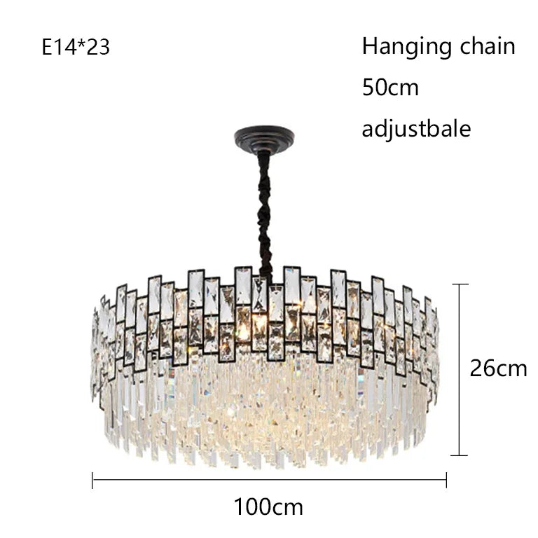 Modern Crystal Chandelier for High-End Living Room Decor Lighting