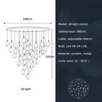 Magnolia Flower G9 LED Chandelier - White Luxury Pendant Light Fixtures