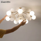 Petals Ceiling Chandelier Light Fixture for Nordic Living Room & Bedroom