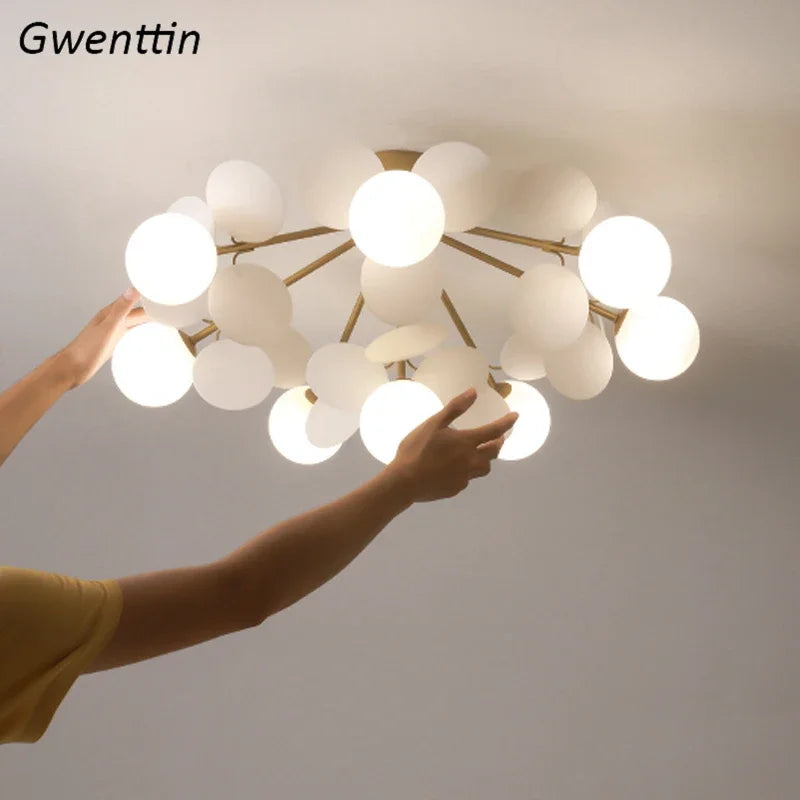 Petals Ceiling Chandelier Light Fixture for Nordic Living Room & Bedroom