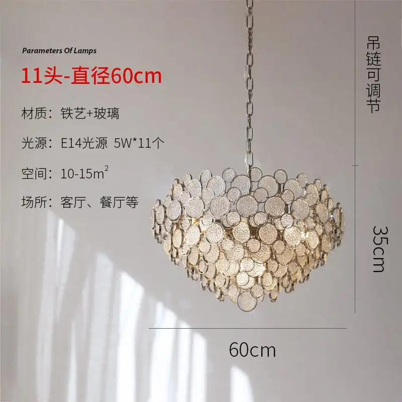 Glass Led Chandelier: Modern Luxury Designer Pendant Lights for Living Room, Bedroom, Study