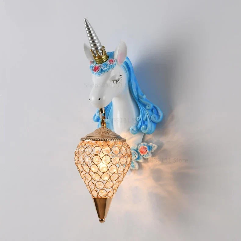 Nordic Unicorn Wall Lamp for Bedroom LED Decoration Light