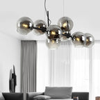 Black Gold Molecule Glass Ball Chandelier Modern Loft Lamp Living Room Kitchen Island Light