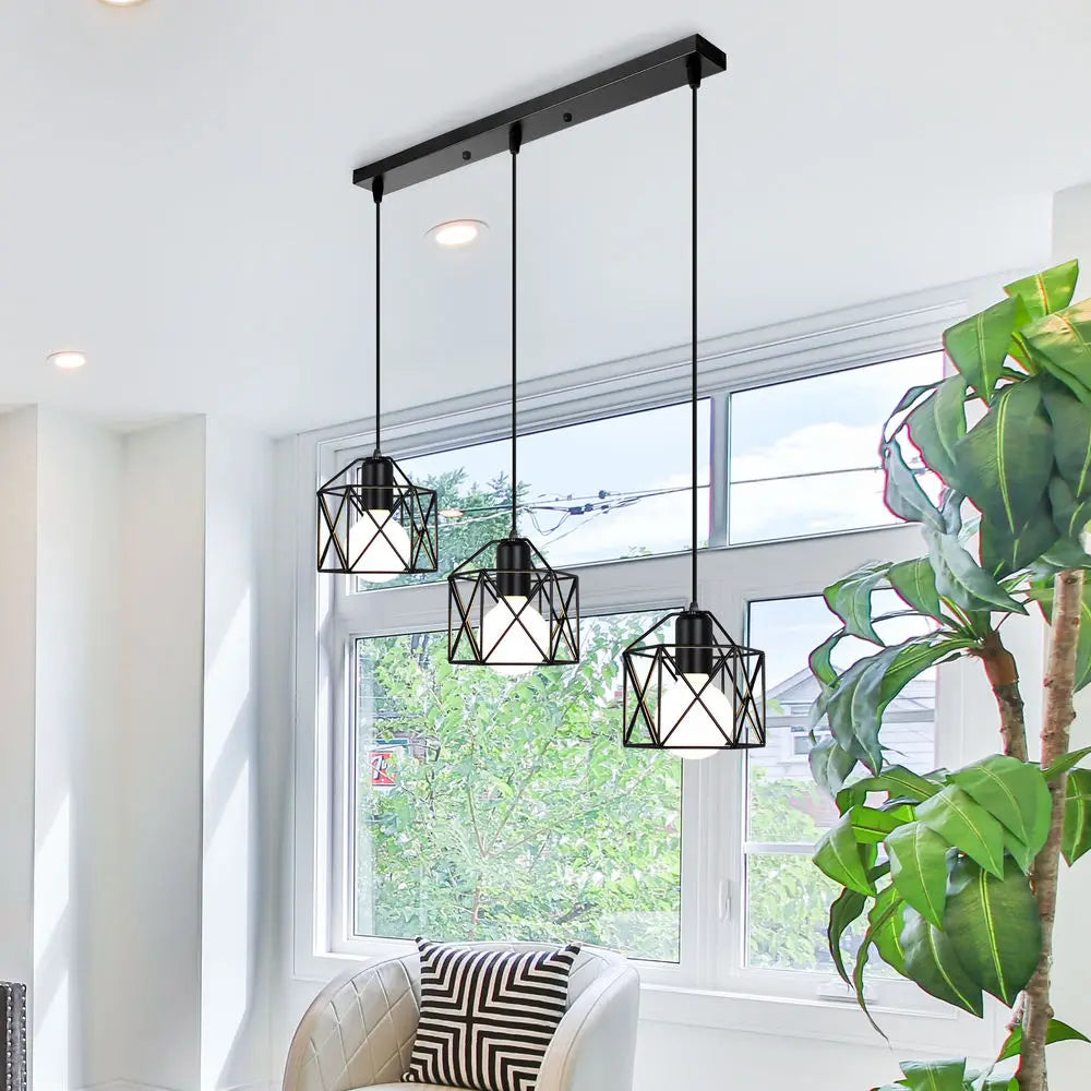 Industrial Wood Pendant Chandelier for Dinning Living Room Kitchen LED Fixture