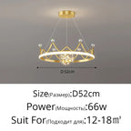 LED Gypsophila Chandelier for Modern Living Room Decor - Crown Ceiling Pendant Light