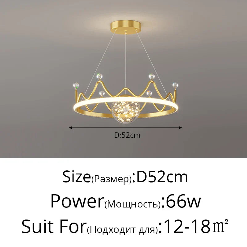 LED Gypsophila Chandelier for Modern Living Room Decor - Crown Ceiling Pendant Light