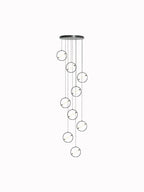 Modern LED Chandelier Ring Light Lamp Suspension Staircase Lighting