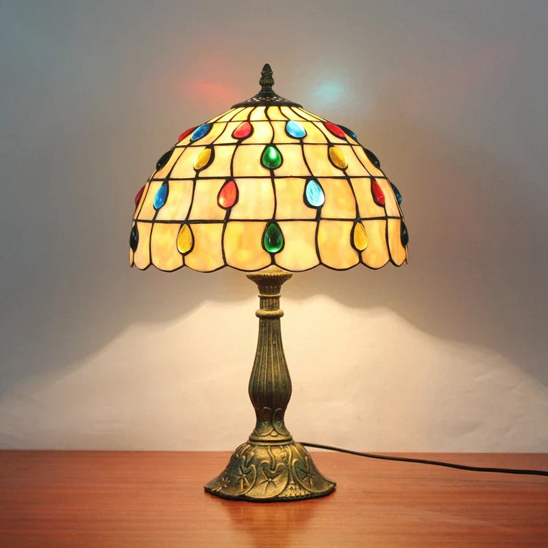 Dragonflys Tiffany Stained Glass Table Lamp Vintage Bedroom Desk Light