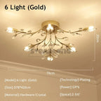 Crystal Ceiling Chandelier LED Light Fixture for Living Room Bedroom Kitchen